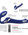 Strap-On-Me Multi-Orgasm Medium Bendable Strap-On - Blue