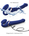 Strap-On-Me Multi-Orgasm Medium Bendable Strap-On - Blue