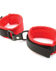 Mink Faux Fur Handcuffs - Red