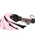 Suede and Fluff MINI Flogger - 18" - Pink/Black