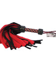 Suede and Fluff MINI Flogger - 18" - Red/Black