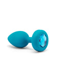 B-Vibe Vibrating Jewel Plug Small/Medium - Aqua