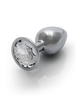 Shots Ouch! Round Gem Butt Plug Small - Silver/Diamond