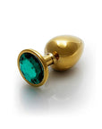 Shots Ouch! Round Gem Butt Plug Large - Gold/Emerald Green