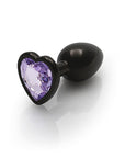 Shots Ouch! Heart Gem Butt Plug Small - Gunmetal/Amethyst