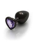 Shots Ouch! Heart Gem Butt Plug Large - Gunmetal/Amethyst