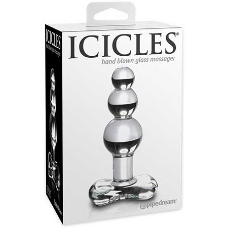 Pipedream Icicles No. 47 Beaded 4 in. Glass Anal Plug Clear