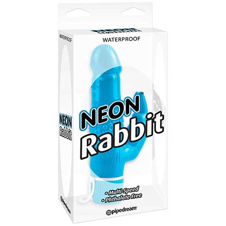 Pipedream Neon Rabbit Waterproof Vibrator Blue