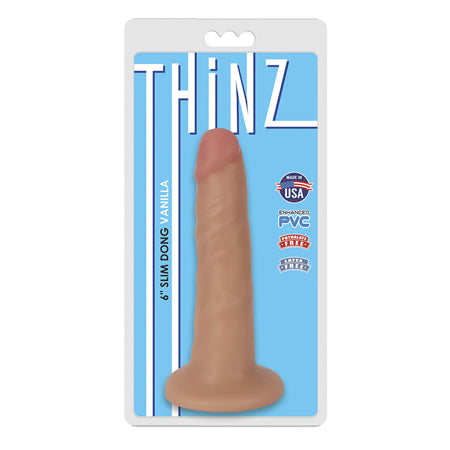 Curve Toys Thinz 6 in. Slim Dildo with Suction Cup Beige