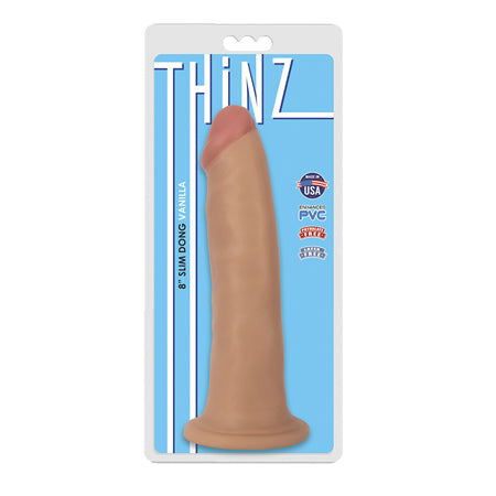 Curve Toys Thinz 8 in. Slim Dildo with Suction Cup Beige