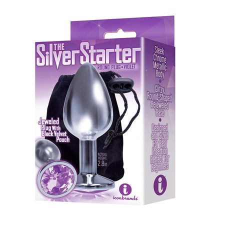 The 9&#39;s, The Silver Starter, Bejeweled Stainless Steel Plug, Violet