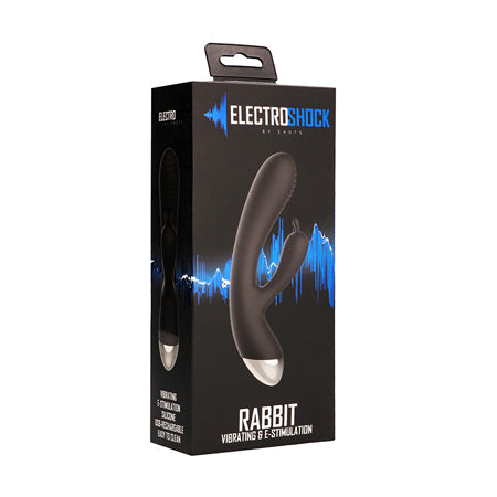 Shots ElectroShock Rechargeable E-Stimulation Rabbit Vibrator Black