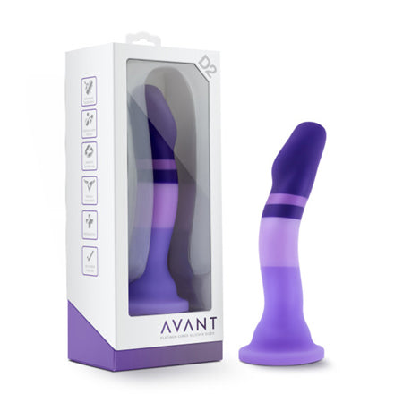 Blush Avant D2 Purple Rain 7.5 in. Silicone Dildo with Suction Cup