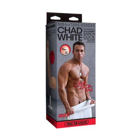 Signature Cocks - Chad White 8.5 Inch ULTRASKYN Cock with Removable Vac-U-Lock Suction Cup Vanilla