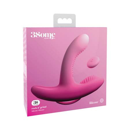 Pipedream 3Some Rock n&#39; Grind Dual Stimulation Silicone Vibrator Pink