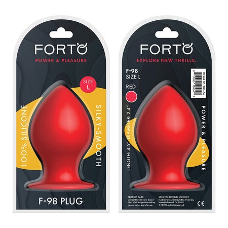 Forto F-98 Cone Silicone Anal Plug Large Red