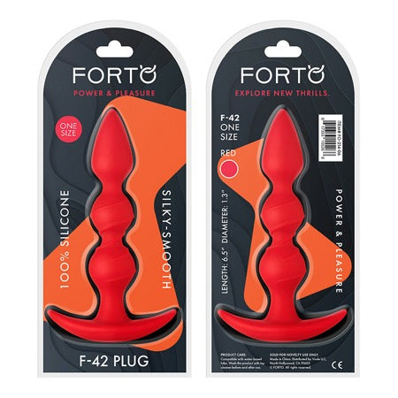 Forto F-42 Spiral Beads Silicone Anal Plug Red