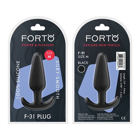 Forto F-31 Silicone Anal Plug Medium Black