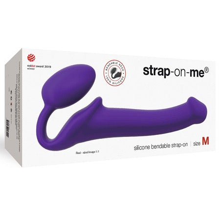 Strap-On-Me Semi-Realistic Bendable Silicone Strap-On Purple M