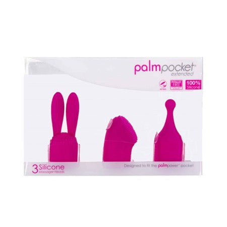 PalmPocket Extended Silicone Massage Heads 3-pack
