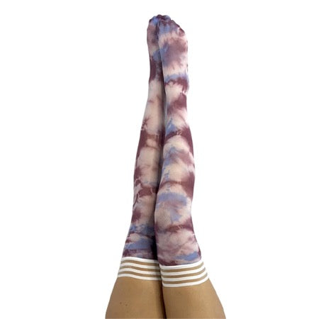 Kixies Madisen Blue/Purple Tie-Dye Thigh-High Size B