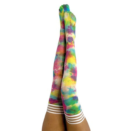 Kixies Gilly Rainbow Tie-Dye Thigh-High Size A
