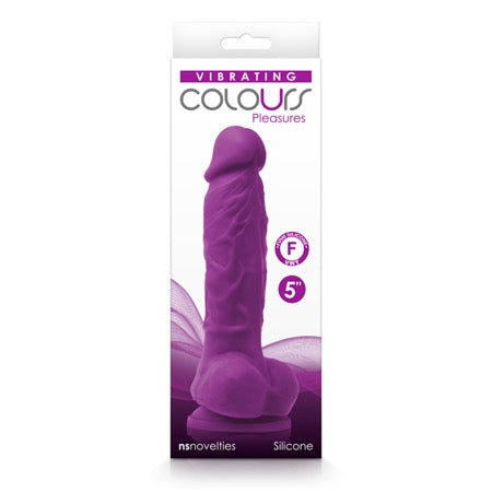 Colours Pleasures 5 in. Vibrating Dildo Purple