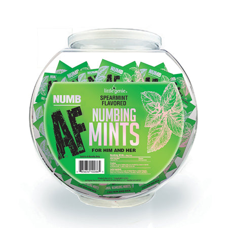 Numb AF Spearmint Flavored Numbing Mints 100-Piece Fishbowl Display