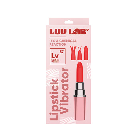Luv Inc Lv57 Lipstick Vibrator Rechargeable Silicone Discreet Bullet with 3 Attachments Light Pink-Sexology