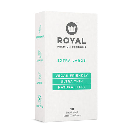 Royal Condom Extra Large Vegan Condoms 10-Pack