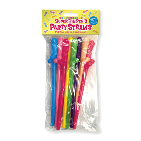 Super Fun Penis Party Straws 8-Pack Multicolor