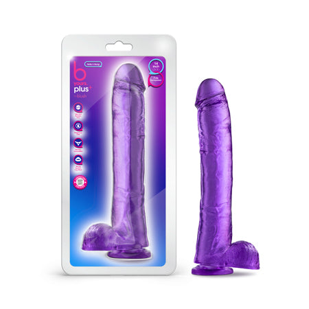 Blush B Yours Plus Hefty n&#39; Hung 14 in. Dildo with Balls &amp; Suction Cup Purple