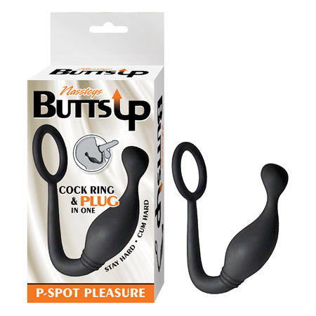 Nasstoys Butts Up P-Spot Pleasure Silicone Cock Ring &amp; Anal Plug Black