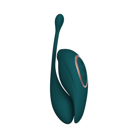 Twitch 2 Rechargeable Suction and Flapping Vibrator with Remote Control Vibrating Egg Forest Green