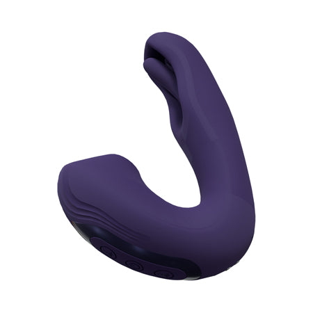 VIVE Yuna Rechargeable Dual Motor Airwave Vibrator with Innovative G-Spot Flapping Stimulator Purple